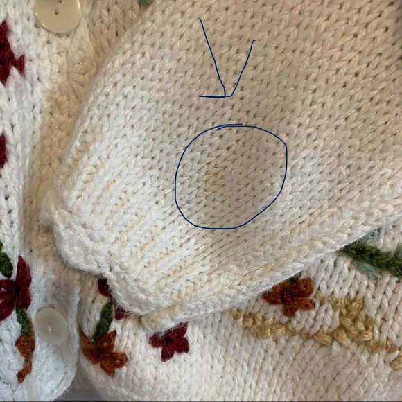 Vintage Cardigan Sweater Twee Floral Embroidered Long Sleeve Knit Art Teacher - Picture 7 of 14